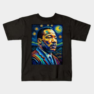 Martin Luther King Jr in starry night Kids T-Shirt